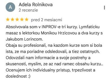 Referencie ku kurzu: Lymfatická masáž celého tela od Adela Rolnikova - Google Recenze